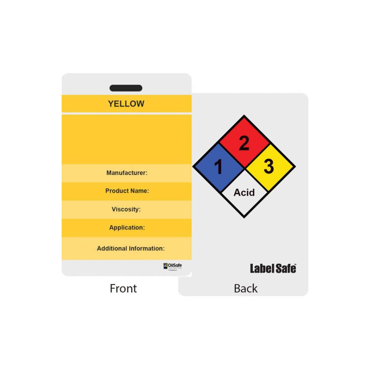 Custom ID Label - 2.2" x 3.4" - Plastic Card - Double Sided - Yellow