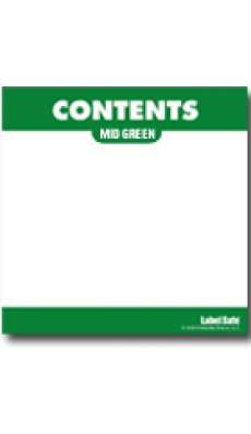 Content Label - Adhesive  - 3.25" x 3.25" - Mid Green - Sheet of 6